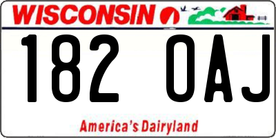 WI license plate 182OAJ