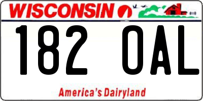 WI license plate 182OAL