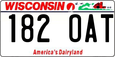 WI license plate 182OAT