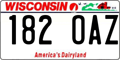 WI license plate 182OAZ