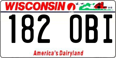 WI license plate 182OBI
