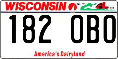 WI license plate 182OBO