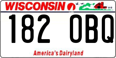WI license plate 182OBQ