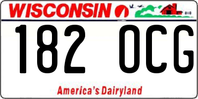 WI license plate 182OCG
