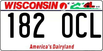 WI license plate 182OCL