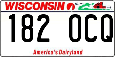 WI license plate 182OCQ