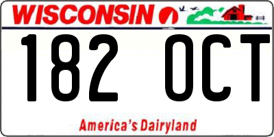 WI license plate 182OCT