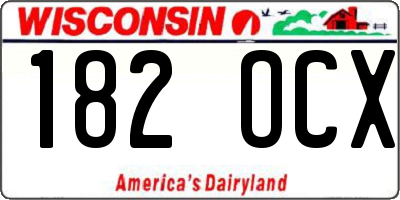WI license plate 182OCX