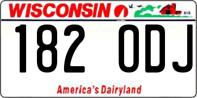 WI license plate 182ODJ