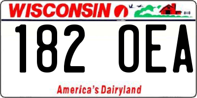 WI license plate 182OEA