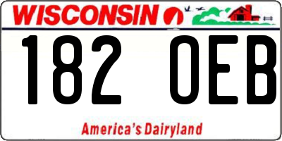 WI license plate 182OEB