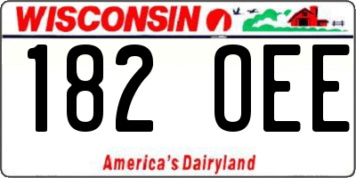 WI license plate 182OEE