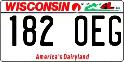 WI license plate 182OEG