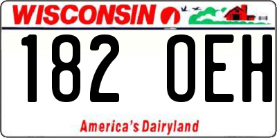 WI license plate 182OEH