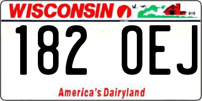 WI license plate 182OEJ