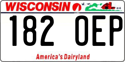 WI license plate 182OEP