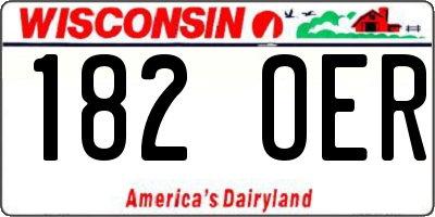 WI license plate 182OER