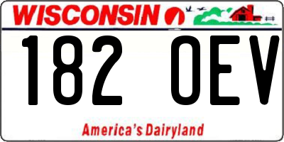 WI license plate 182OEV