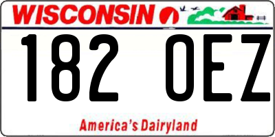 WI license plate 182OEZ