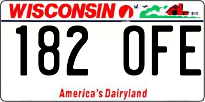 WI license plate 182OFE