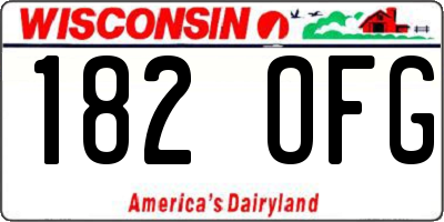WI license plate 182OFG