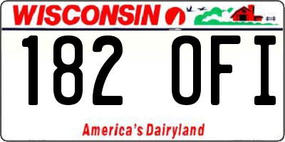 WI license plate 182OFI