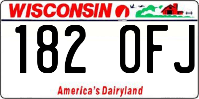 WI license plate 182OFJ