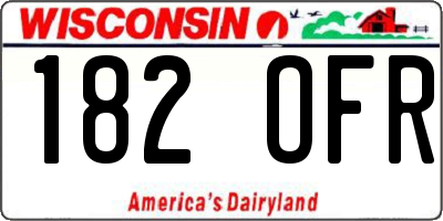 WI license plate 182OFR