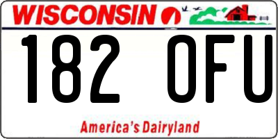 WI license plate 182OFU