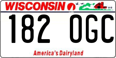 WI license plate 182OGC