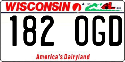 WI license plate 182OGD