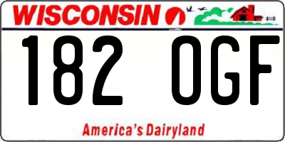 WI license plate 182OGF