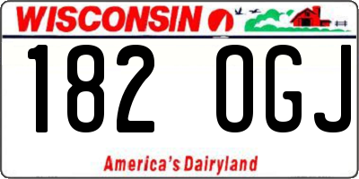 WI license plate 182OGJ