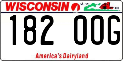 WI license plate 182OOG