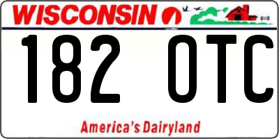 WI license plate 182OTC