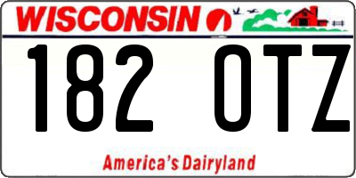 WI license plate 182OTZ