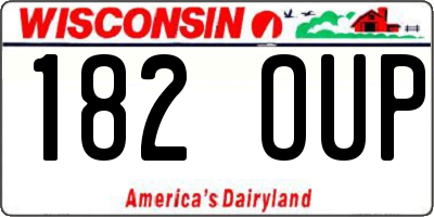 WI license plate 182OUP
