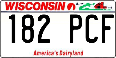 WI license plate 182PCF