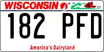 WI license plate 182PFD