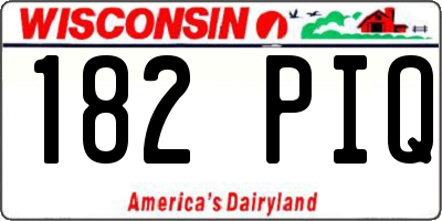 WI license plate 182PIQ