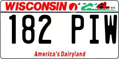 WI license plate 182PIW
