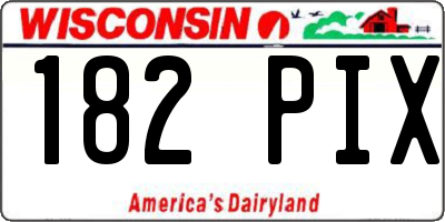 WI license plate 182PIX
