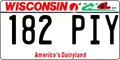 WI license plate 182PIY