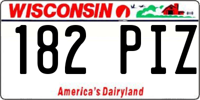 WI license plate 182PIZ