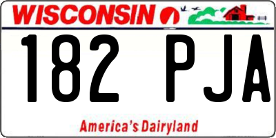 WI license plate 182PJA