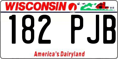 WI license plate 182PJB