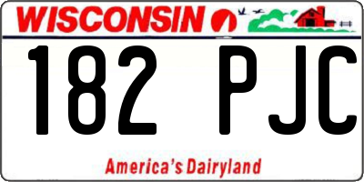 WI license plate 182PJC