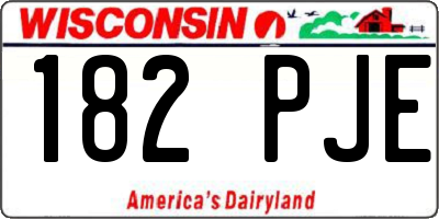 WI license plate 182PJE