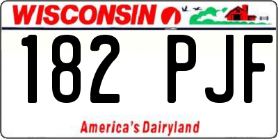WI license plate 182PJF