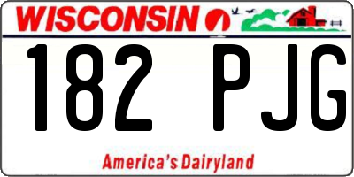 WI license plate 182PJG